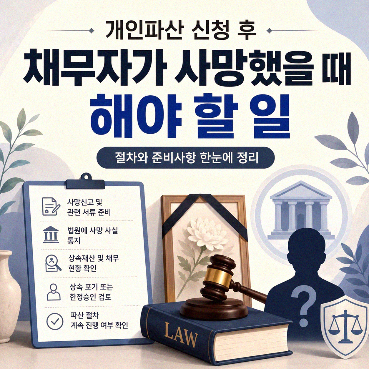 개인파산 신청했는데 채무자가 돌아가셨어요, 어떻게 되나요?