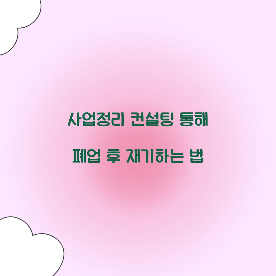 사업정리 컨설팅