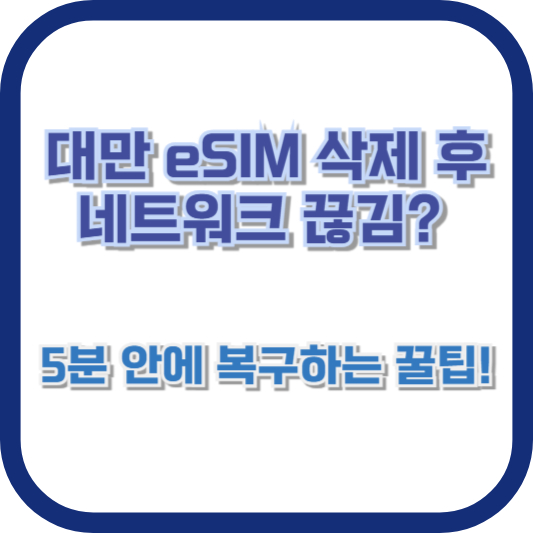 대만 eSIM 삭제 후 네트워크 끊김? 5분 안에 복구하는 꿀팁!
