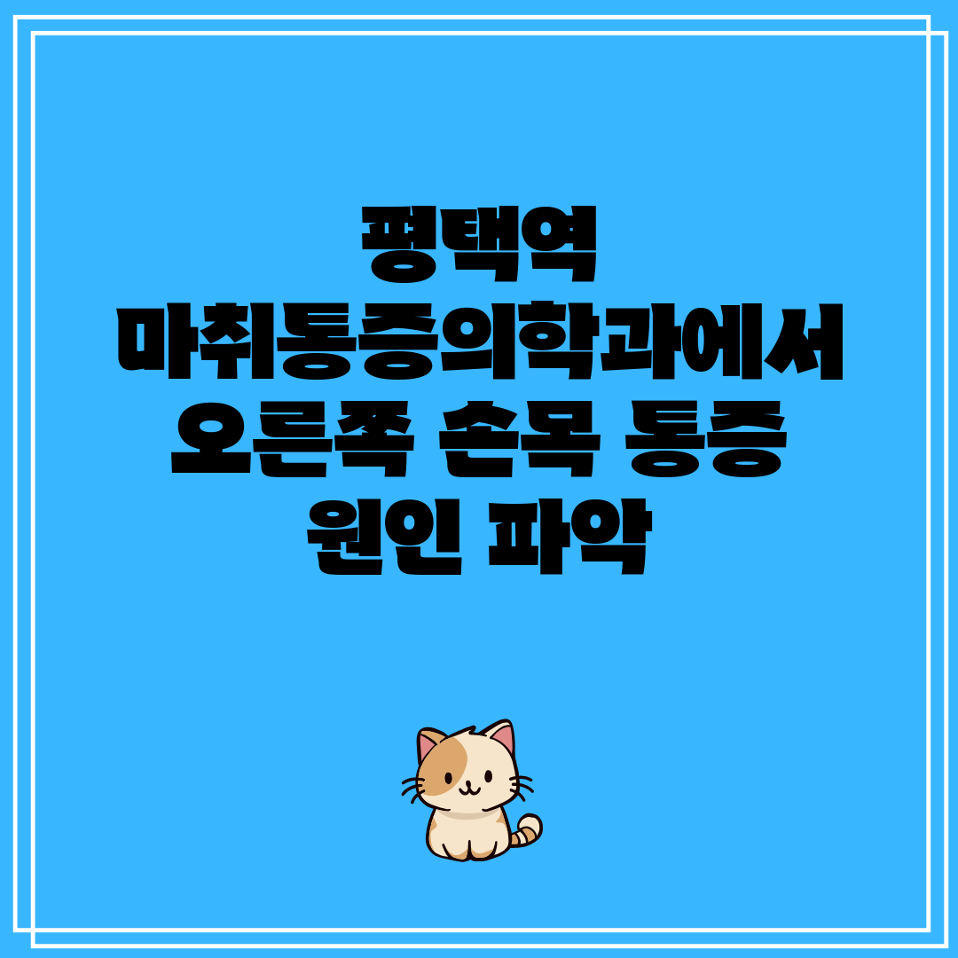 평택역 마취통증의학과에서 오른쪽 손목 통증 원인 파악