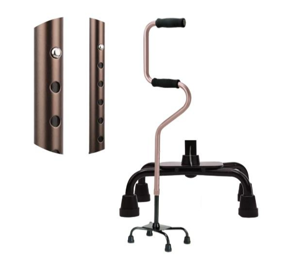 네발 지팡이의 다리 모습과 높이조절