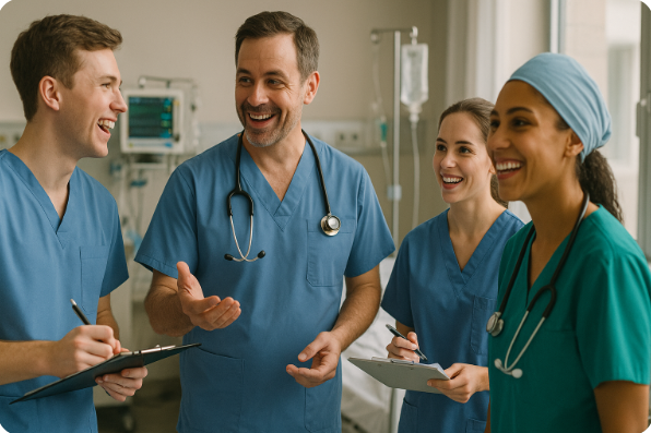 병동 현장에서 교육 중인 교육전담간호사