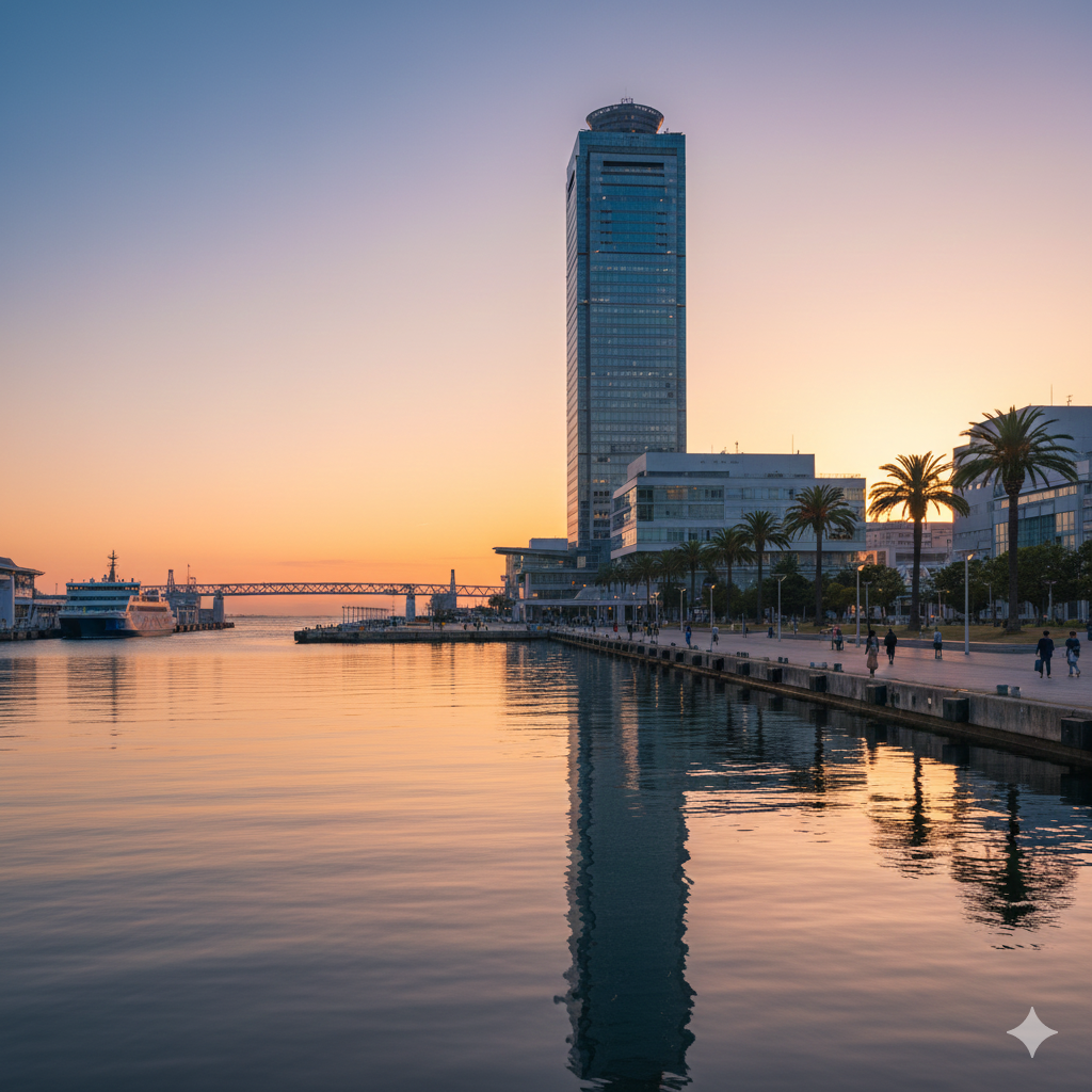 노을 감상이 유명한 다카마쓰 심볼타워