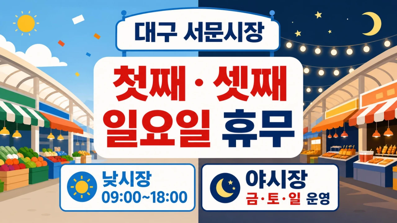 대구 서문시장 첫째 셋째 일요일 휴무와 서문야시장 운영시간