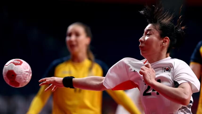 파리올림픽 한국 여자 핸드볼 경기 장면