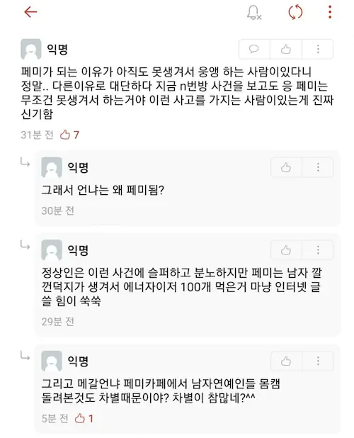 에타 페미 외모 토론