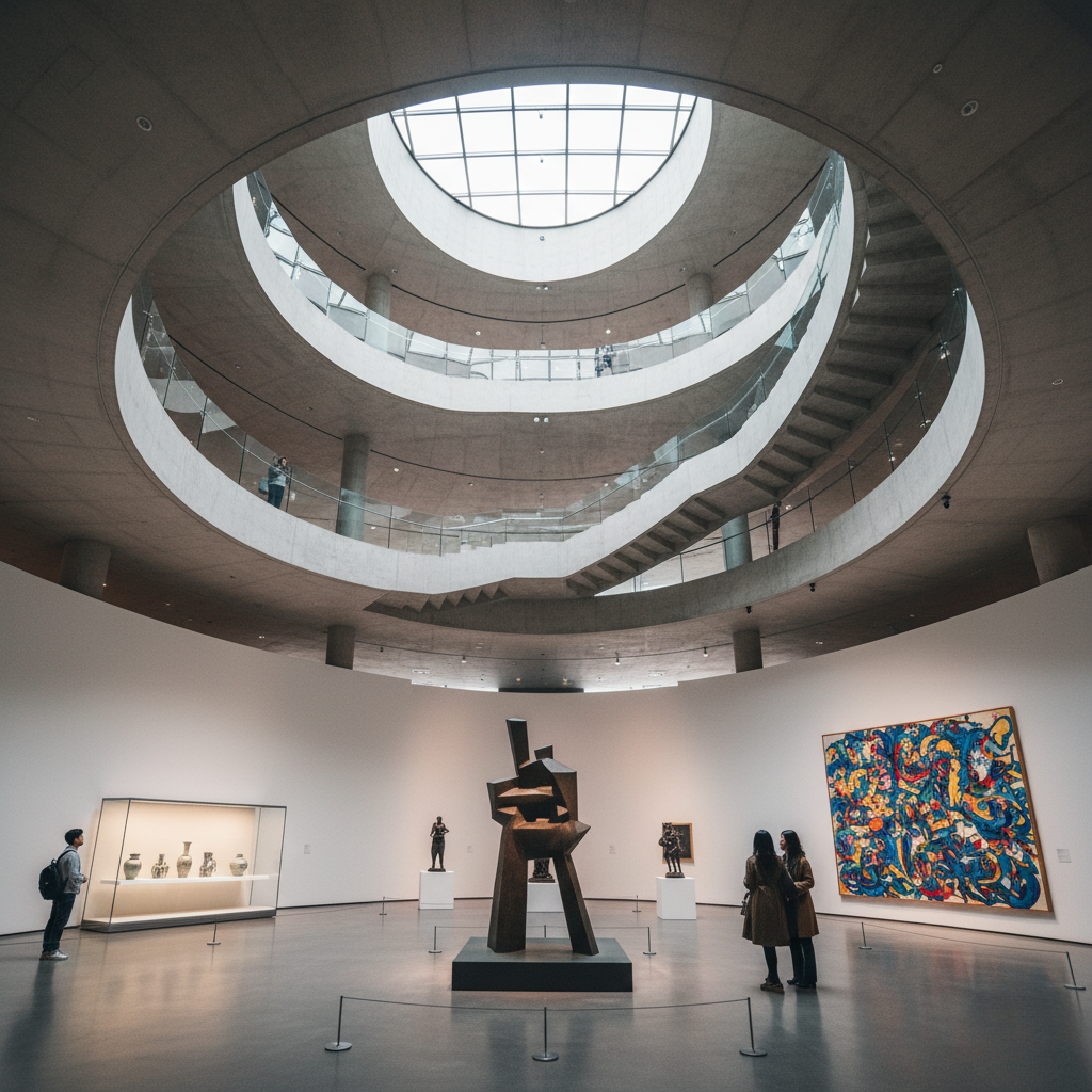 리움미술관 내부 전시 공간과 조형물이 있는 한남동 실내 풍경