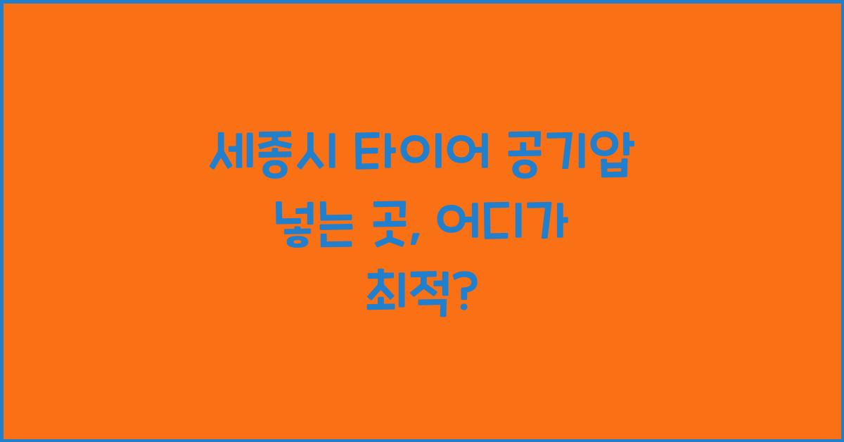 세종시 타이어 공기압 넣는 곳