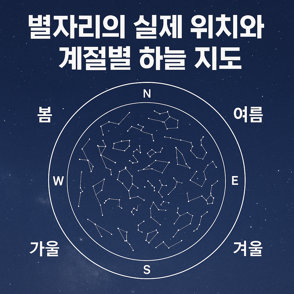별자리의 실제 위치와 계절별 하늘 지도