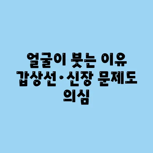 얼굴이 붓는 이유 갑상선·신장 문제도 의심