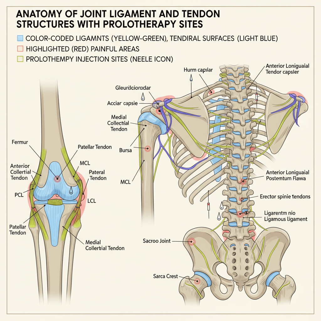 무릎, 어깨, 허리 등 주요 관절 인대와 힘줄 구조
