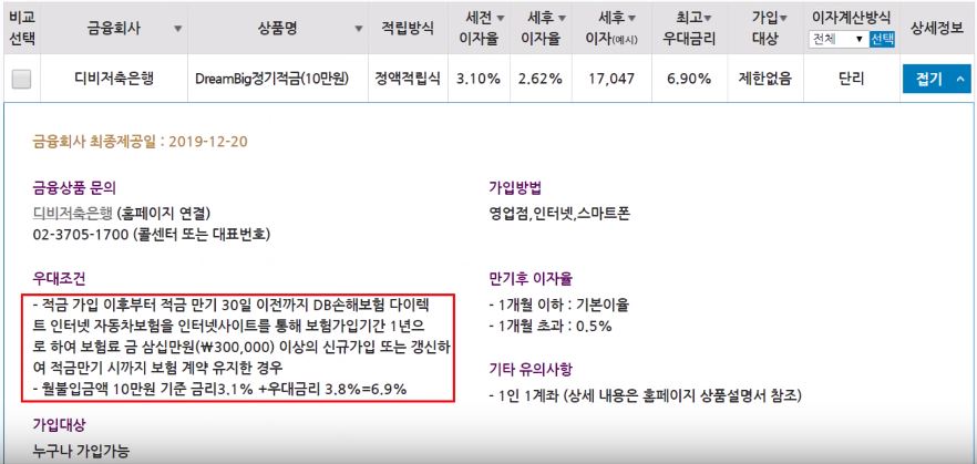 정기적금 금리비교