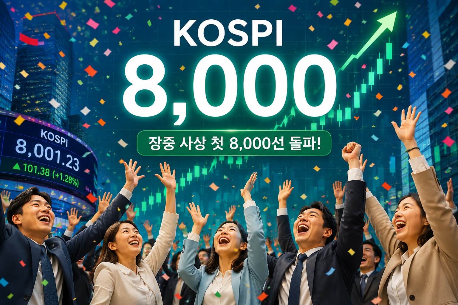 코스피 8천선 돌파 이미지