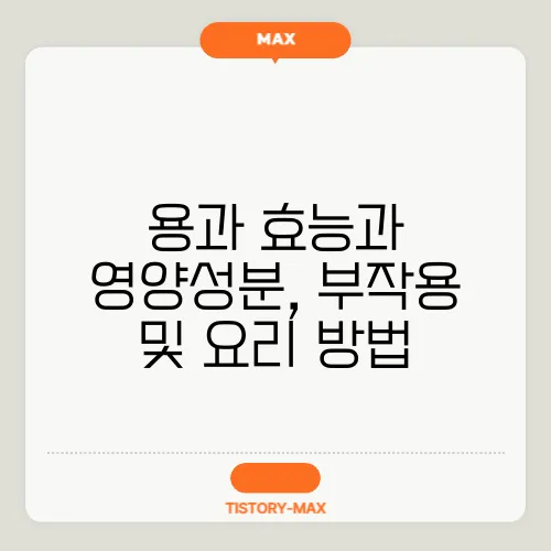 용과 효능과 영양성분, 부작용 및 요리 방법