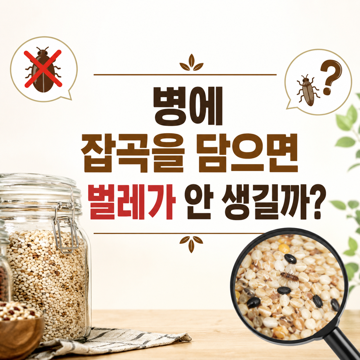 병에 잡곡을 담으면 벌레가 안 생길까?
