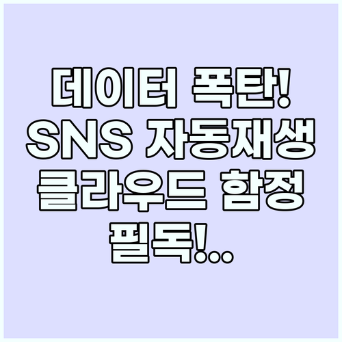 SNS 자동 재생 영상과 클라우드 동..