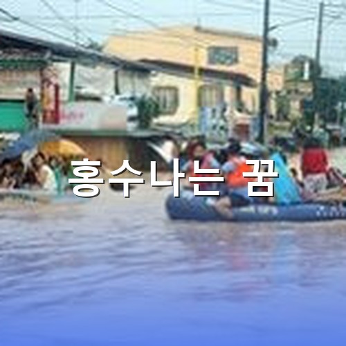 홍수가나서-집이-모두-잠기고-보트를-타고-대피하는-장면