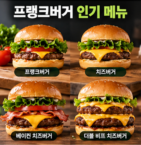 프랭크버거 공식 홈페이지 메뉴 가격 확인방법