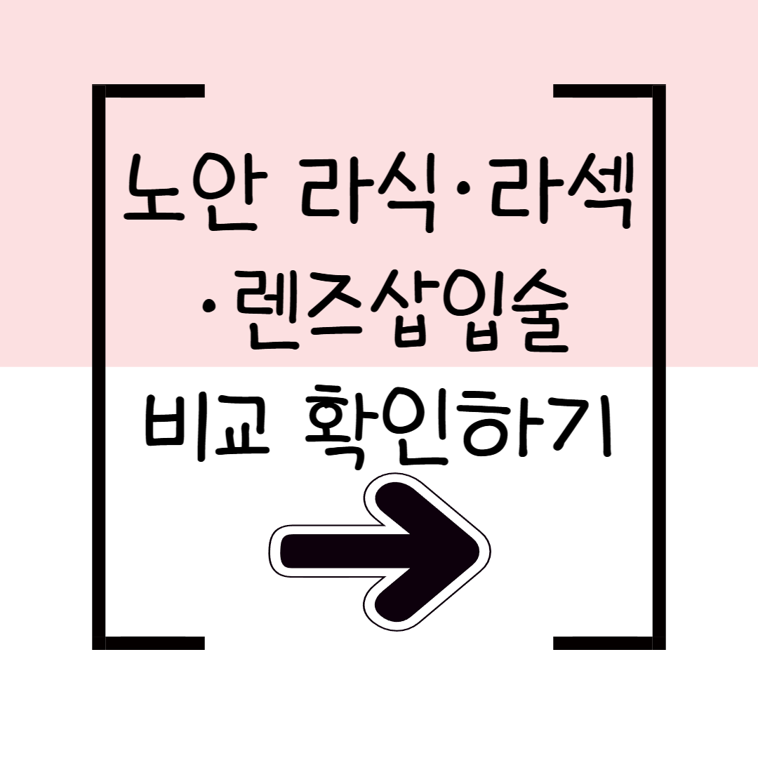 노안 라식&middot;라섹&middot;렌즈삽입술 비교