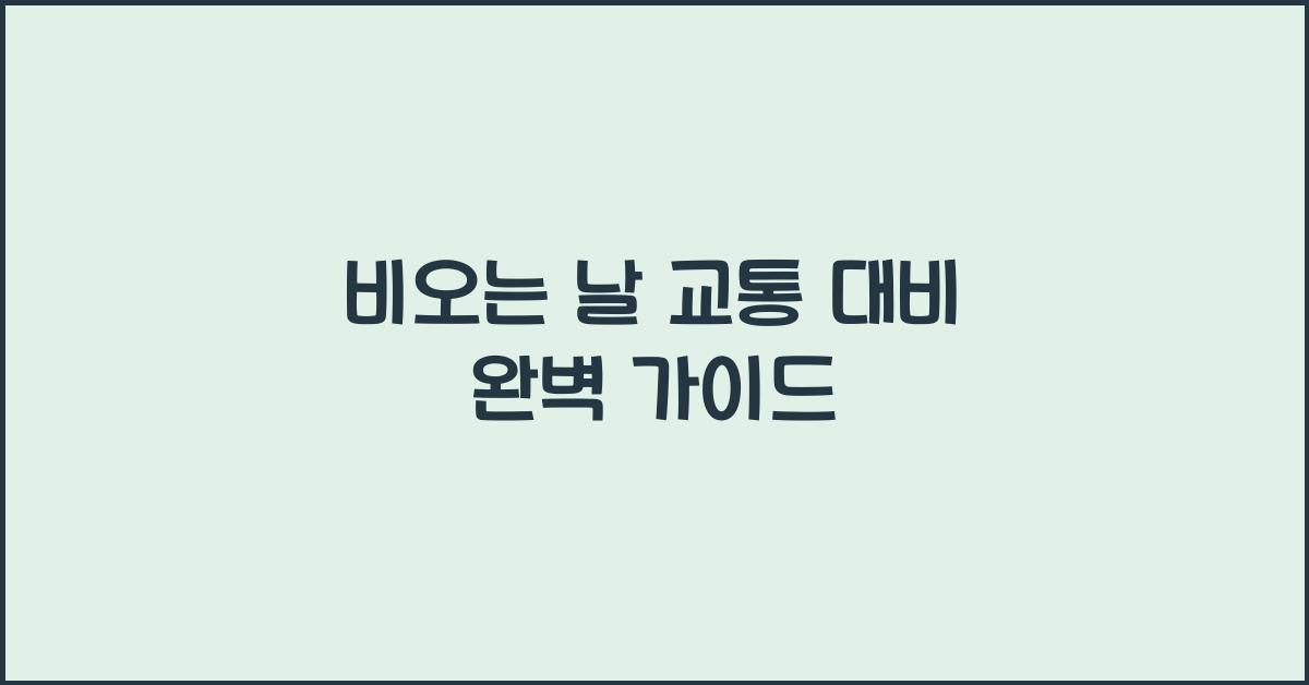 비오는 날 교통 대비
