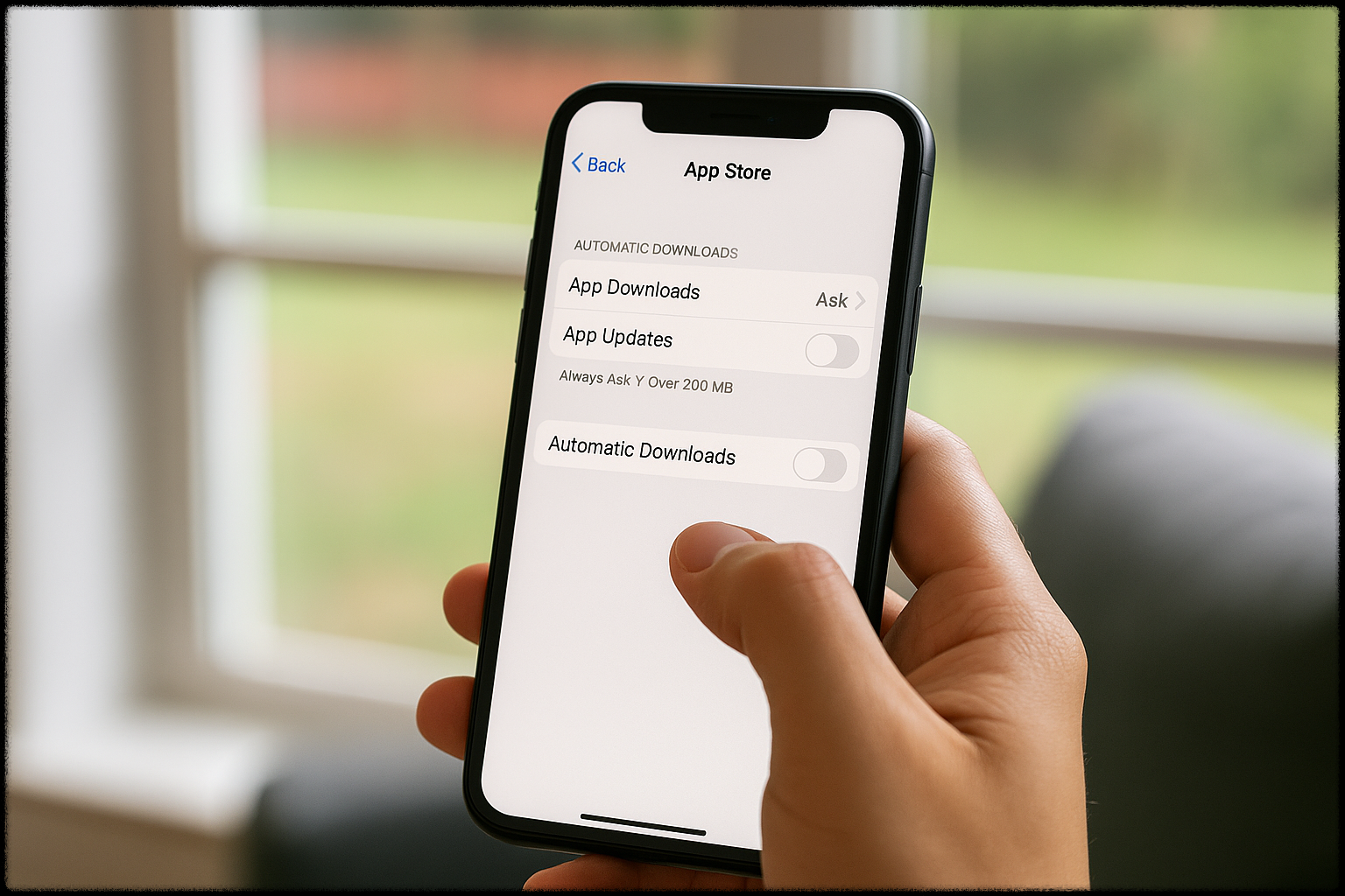 카카오톡 설정 화면을 확인하는 사용자