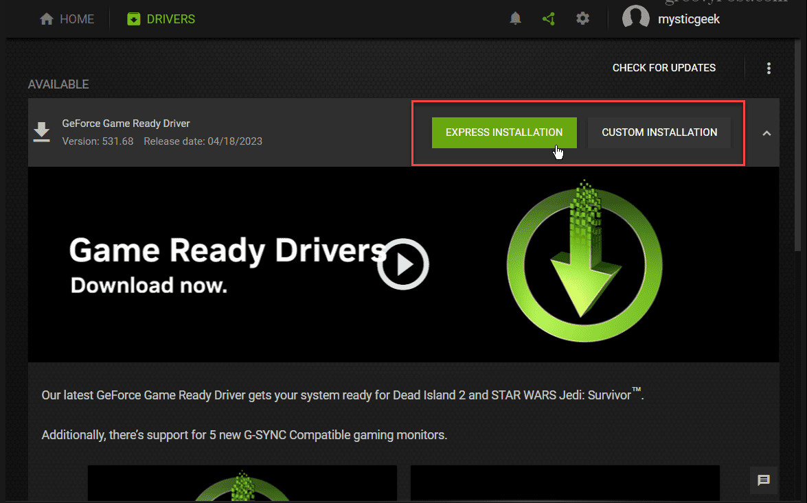Nvidia 그래픽 카드 드라이버 업데이트 및 재설치