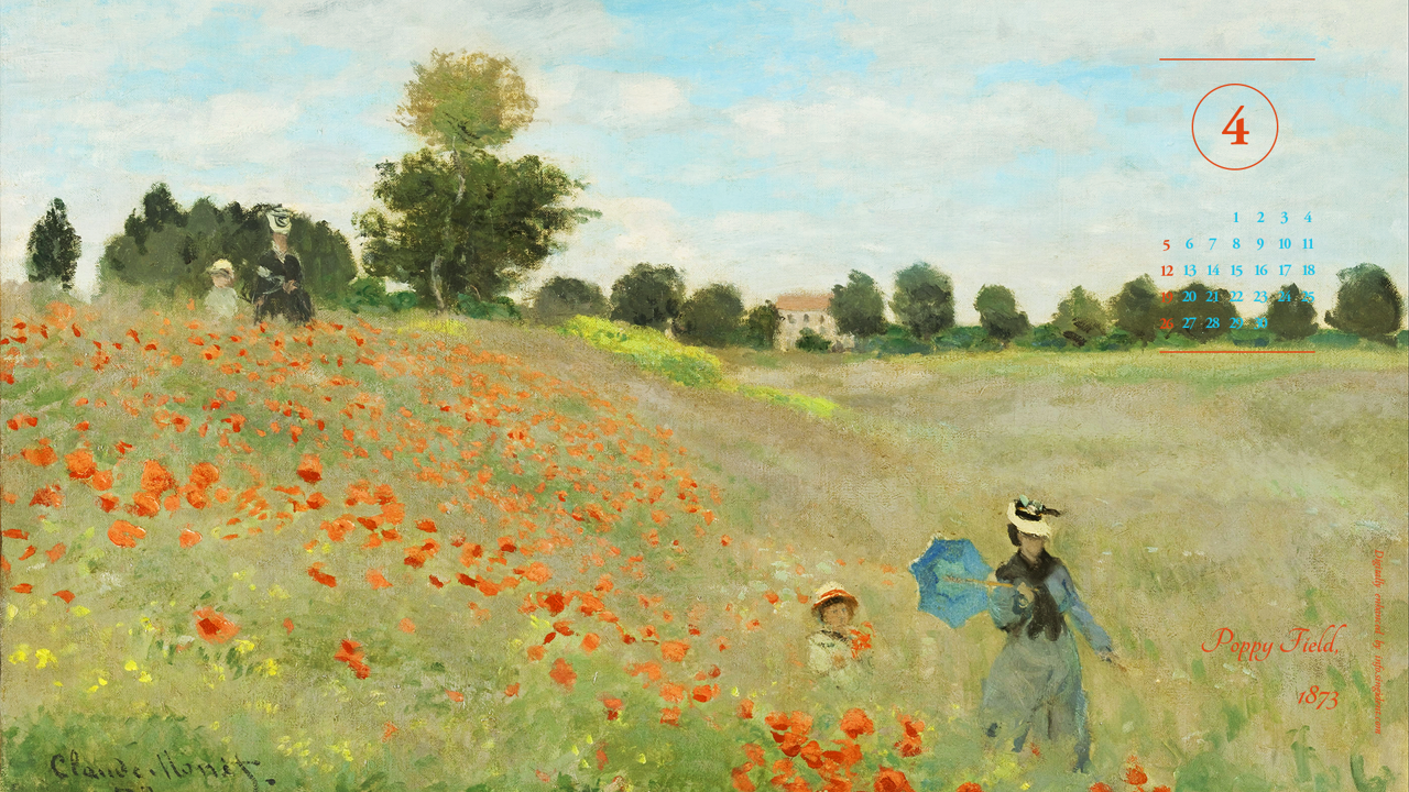 03 양귀비 들판 A - 2026년4월 달력배경화면