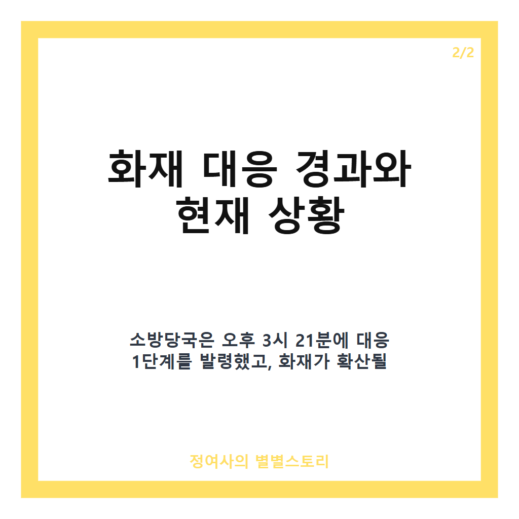 인천 물류센터 화재 발생과 진화 현황: 피해 없이 7시간 만에 큰불 진압 카드뉴스 3