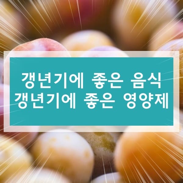 갱년기에 좋은 음식과 영양제