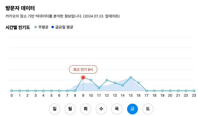뷰 제주 하늘 주간 방문자 데이터 확인