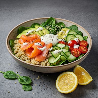 훈제 연어 퀴노아