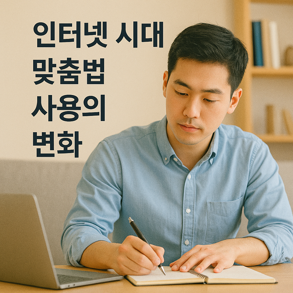 인터넷시대 맞춥법 사용의 변화