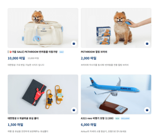 대한항공 마일리지 비행기모형 유심 폴더