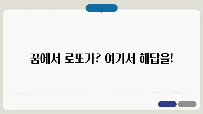 로또 대신 해몽 숫자 풀이