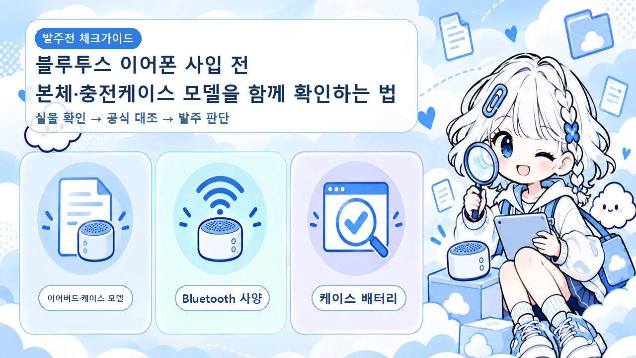 블루투스 이어폰 사입 전 본체&middot;충전케이스 모델을 함께 확인하는 법 대표 이미지