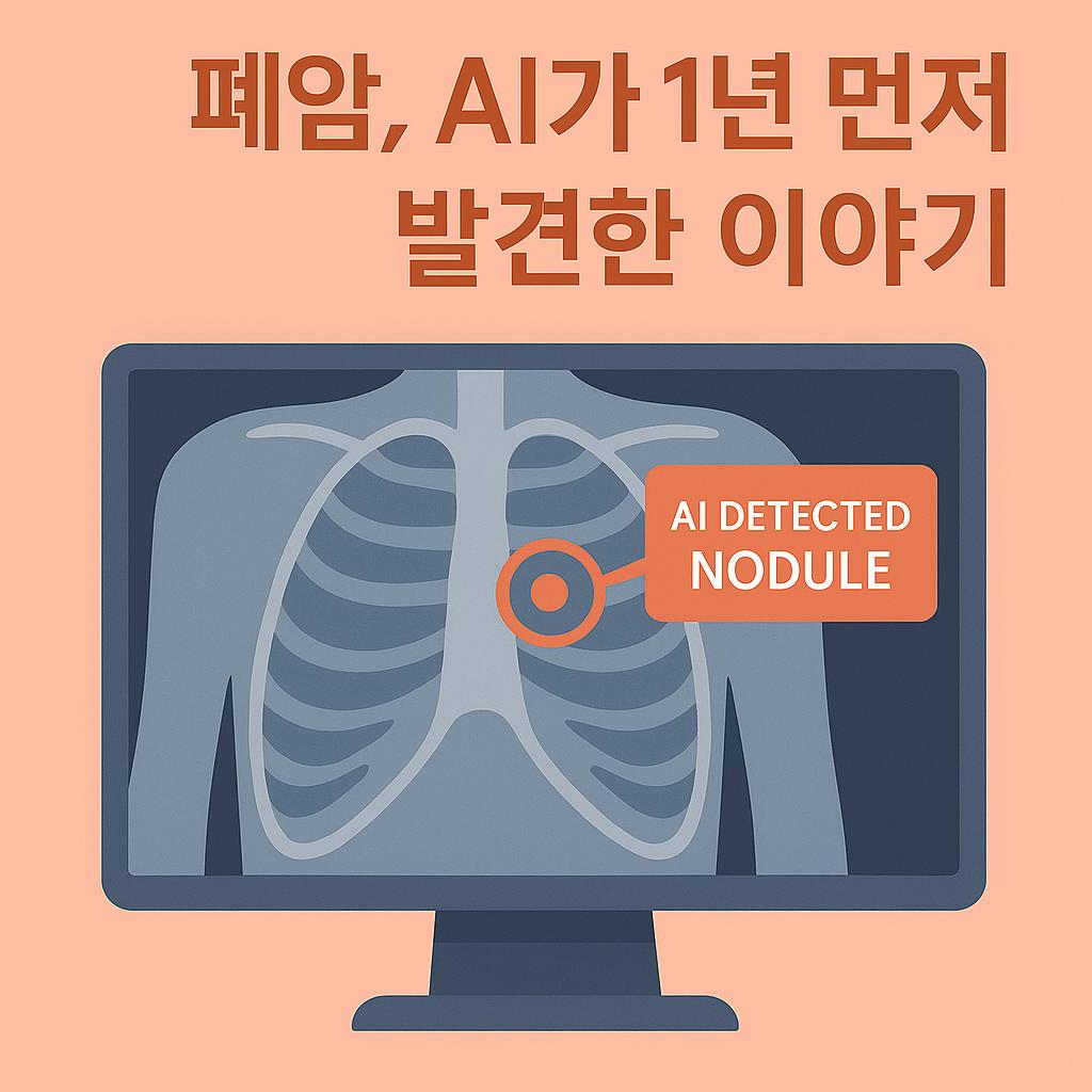 AI가 발견한 폐암의 병변을 이미지로 나타낸 만화체 그림