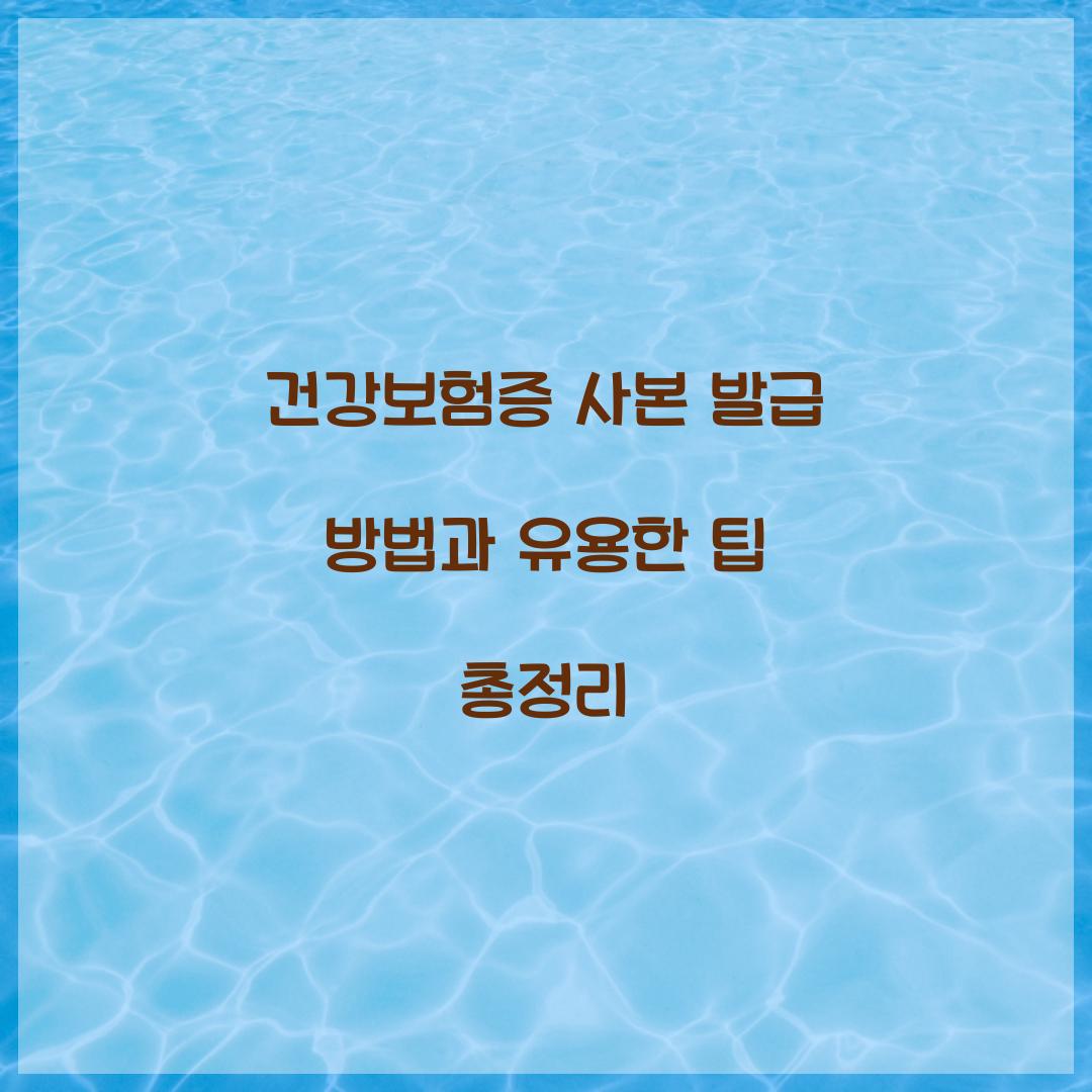 건강보험증 사본 발급