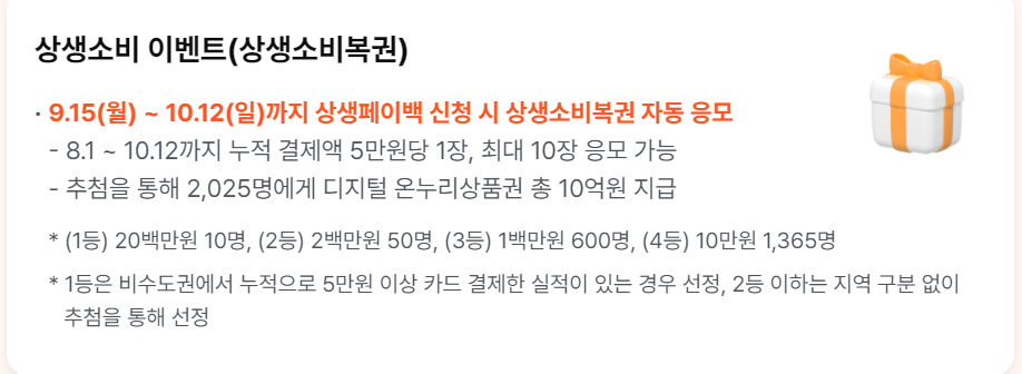 상생소비 이벤트(상생소비복권) 안내