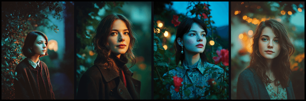 감성 변화 실험, mysterious 톤 변형한 인물 초상 이미지_Midjourney