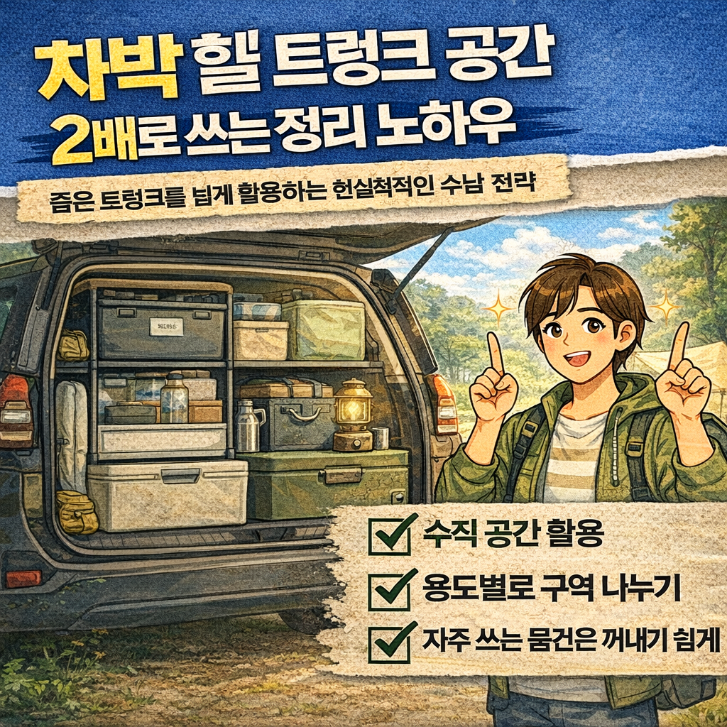 차박할 때 트렁크 공간 2배로 쓰는 정리 노하우
