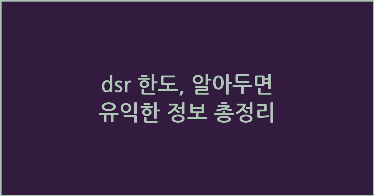 dsr 한도