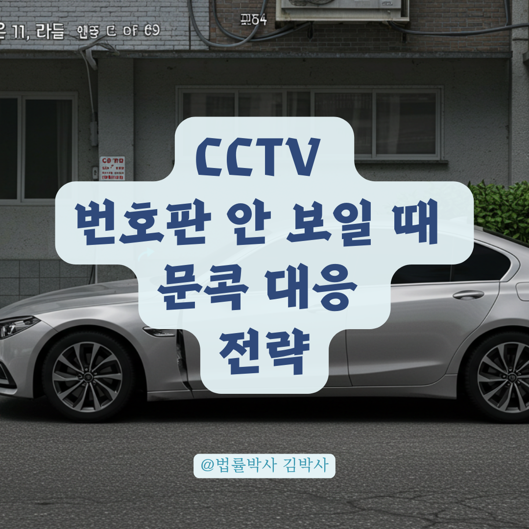 CCTV는 있는데 번호판은 안 보인다? 문콕 가해차량 추적과 보상 전략 안내.