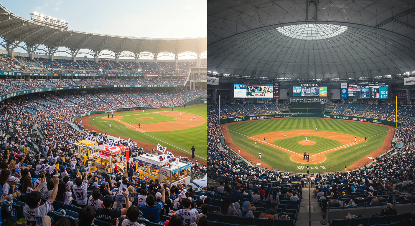 야구장 비교 사진