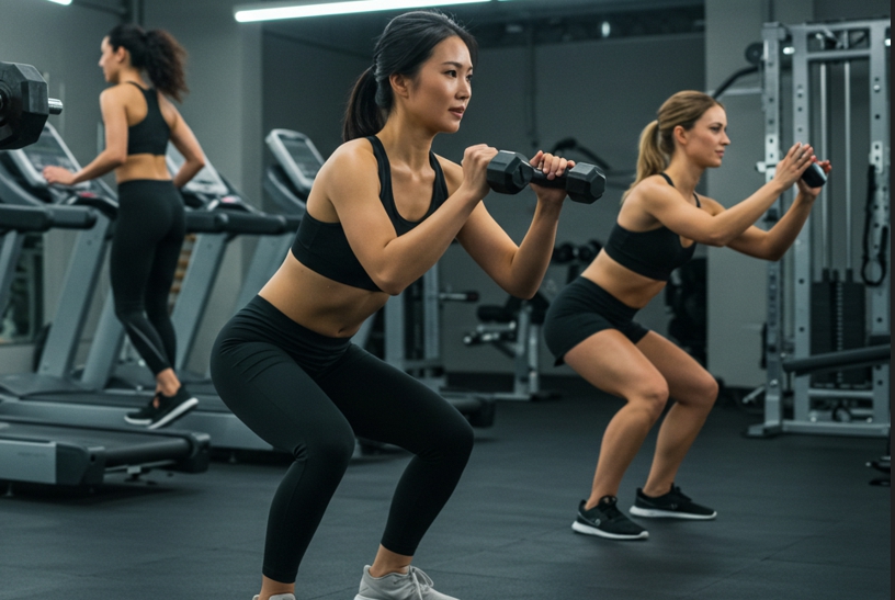 헬스하는 여자들-사진