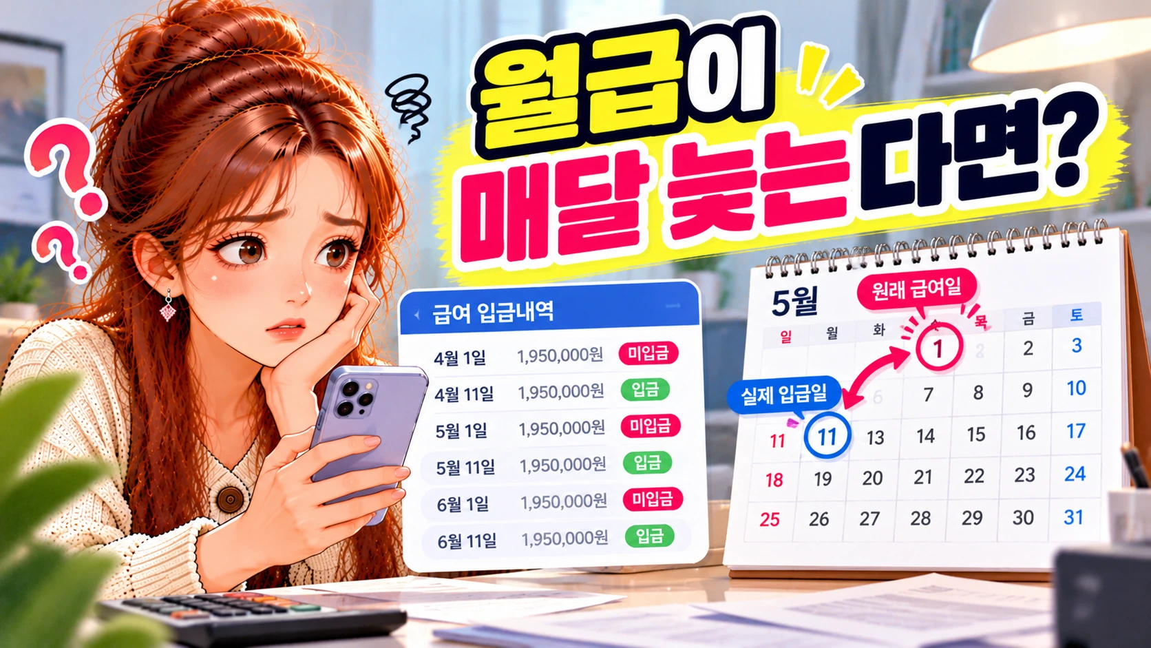 실업급여-월급매달지연