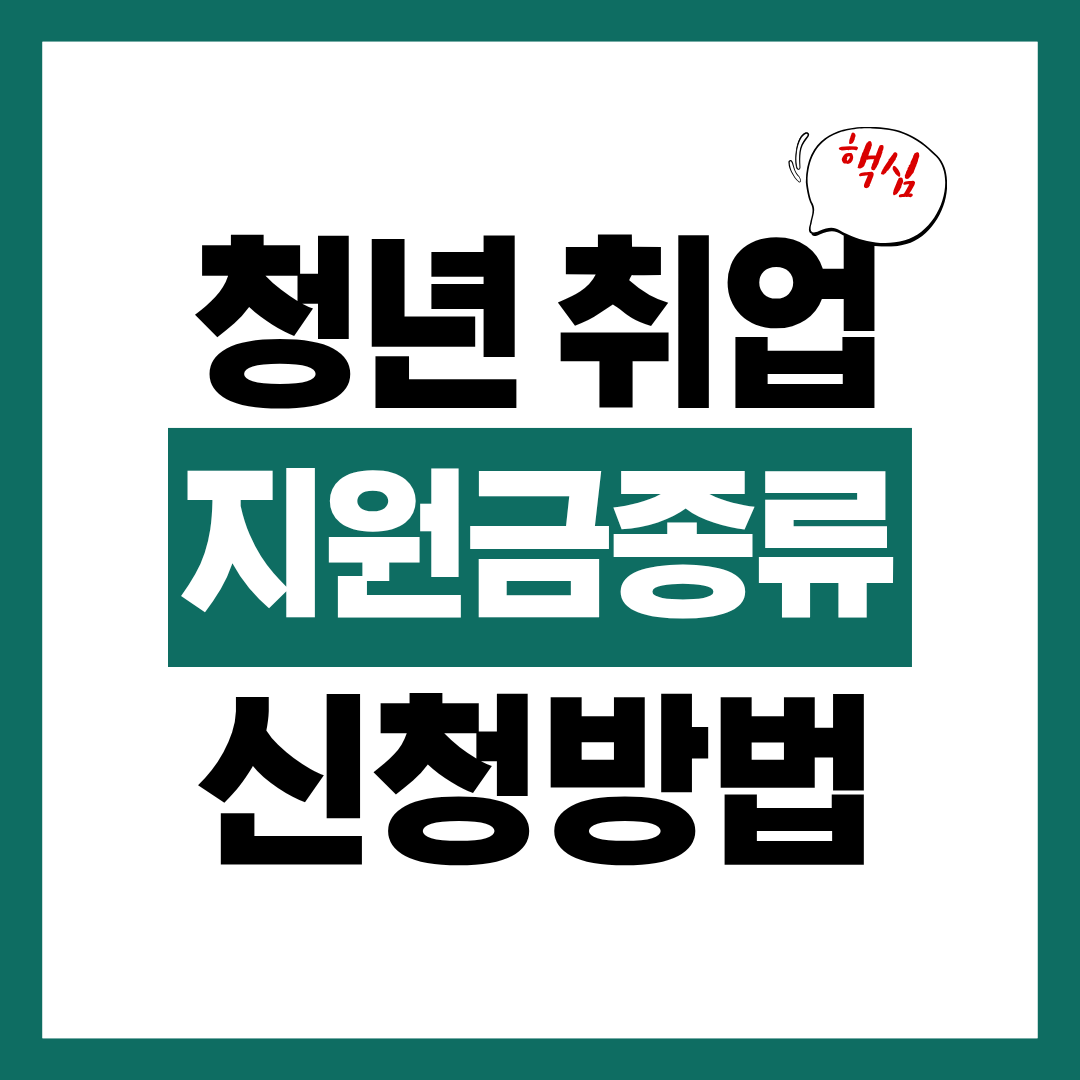 청년 취업지원금 종류와 신청방법 알아보고 바로 신청하기