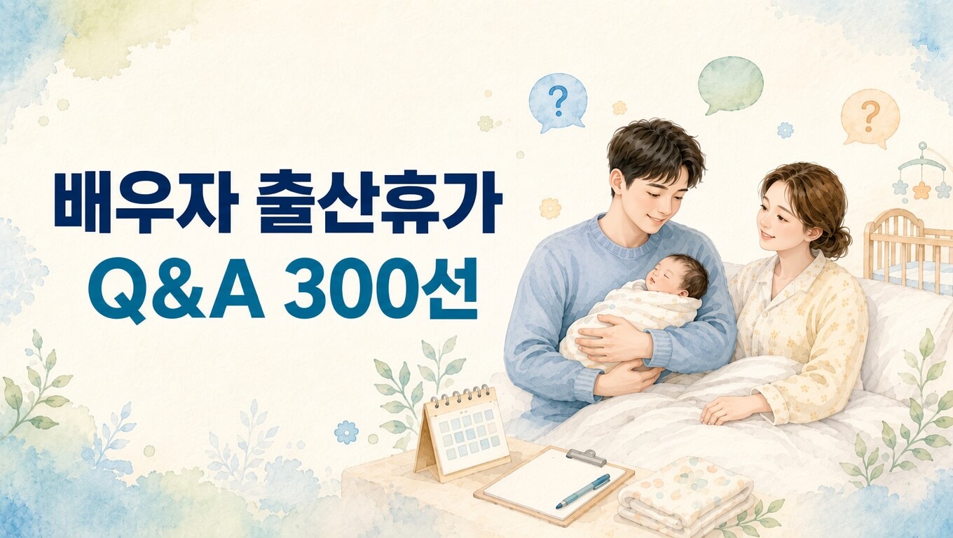 아가를 앉고, 출산휴가를 즐기고 있는 부부