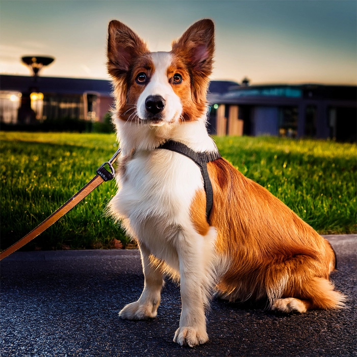 강아지가 목줄을 차고 있는 사진4