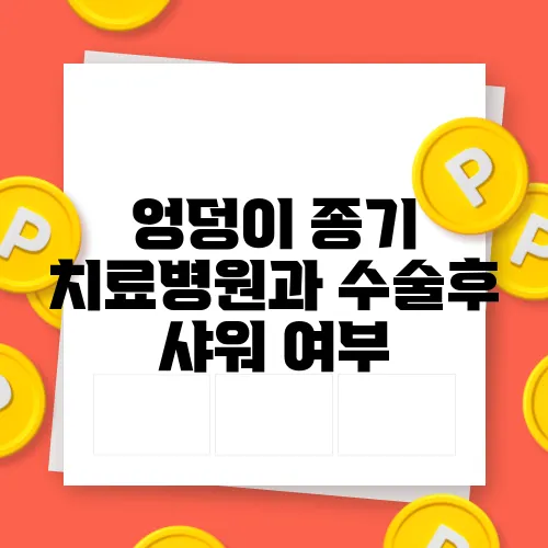 엉덩이 종기 치료병원과 수술후 샤워 여부