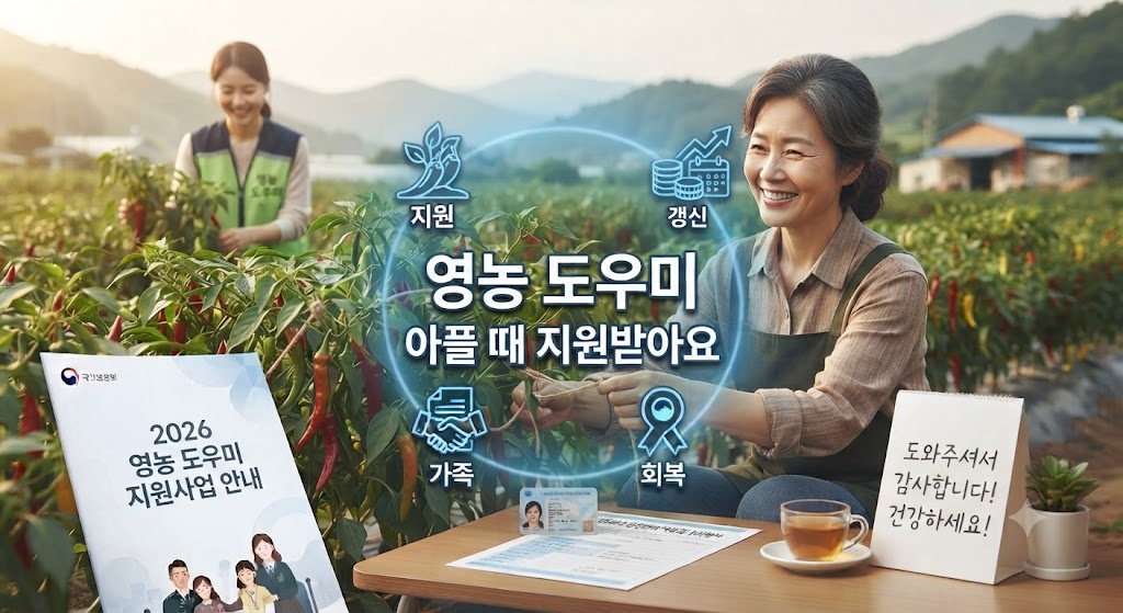 질병으로 농작업을 하기 어려워서 영농도우미를 신청해 도움을 받는 모습